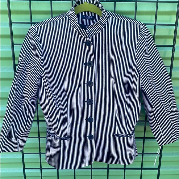 Chaps Navy and White Striped Blazer - Picture 1 of 3